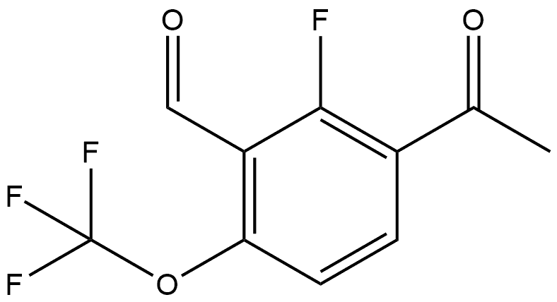 3-Acetyl-2-fluoro-6-(trifluoromethoxy)benzaldehyde Structure