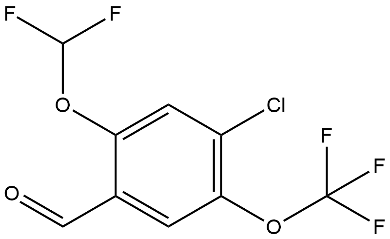 4-Chloro-2-(difluoromethoxy)-5-(trifluoromethoxy)benzaldehyde Structure