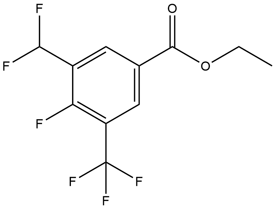 Ethyl 3-(difluoromethyl)-4-fluoro-5-(trifluoromethyl)benzoate Structure