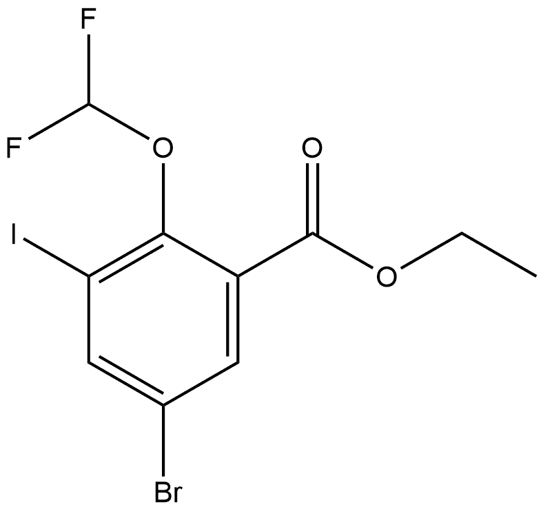 Ethyl 5-bromo-2-(difluoromethoxy)-3-iodobenzoate Structure