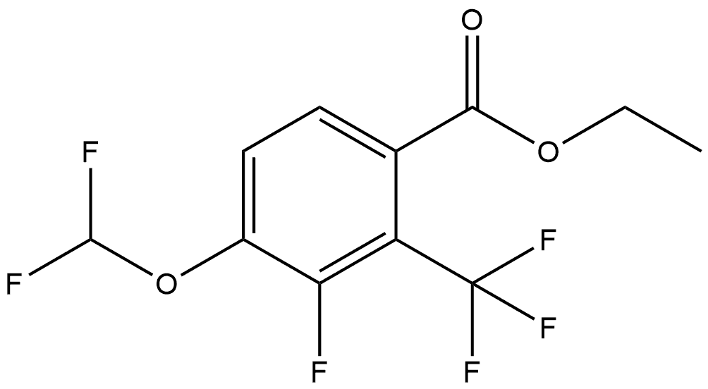 Ethyl 4-(difluoromethoxy)-3-fluoro-2-(trifluoromethyl)benzoate Structure