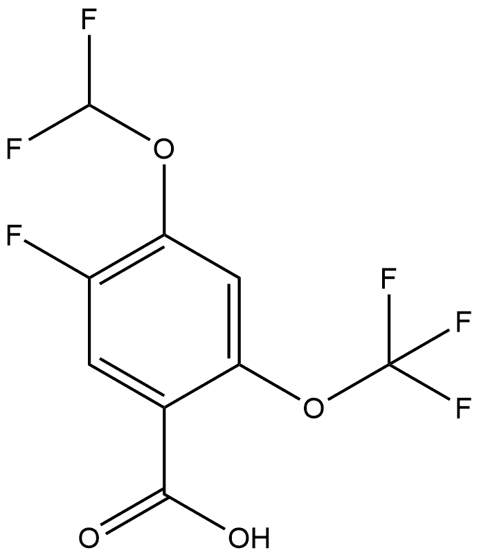 4-(Difluoromethoxy)-5-fluoro-2-(trifluoromethoxy)benzoic acid 구조식 이미지