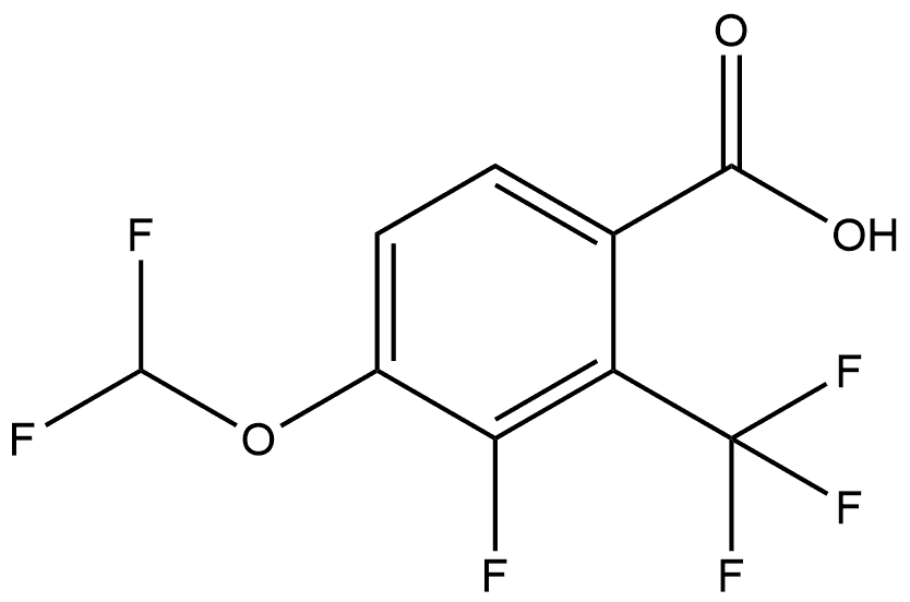 4-(Difluoromethoxy)-3-fluoro-2-(trifluoromethyl)benzoic acid Structure