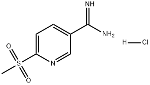 3-Pyridinecarboximidamide, 6-(methylsulfonyl)-, hydrochloride (1:1) Structure