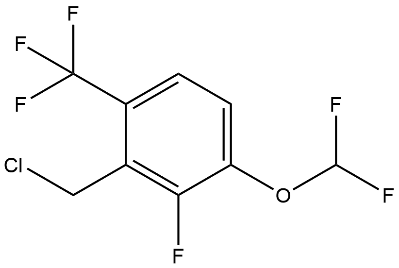 2-(Chloromethyl)-4-(difluoromethoxy)-3-fluoro-1-(trifluoromethyl)benzene Structure