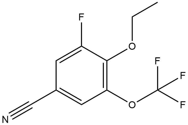 4-Ethoxy-3-fluoro-5-(trifluoromethoxy)benzonitrile Structure