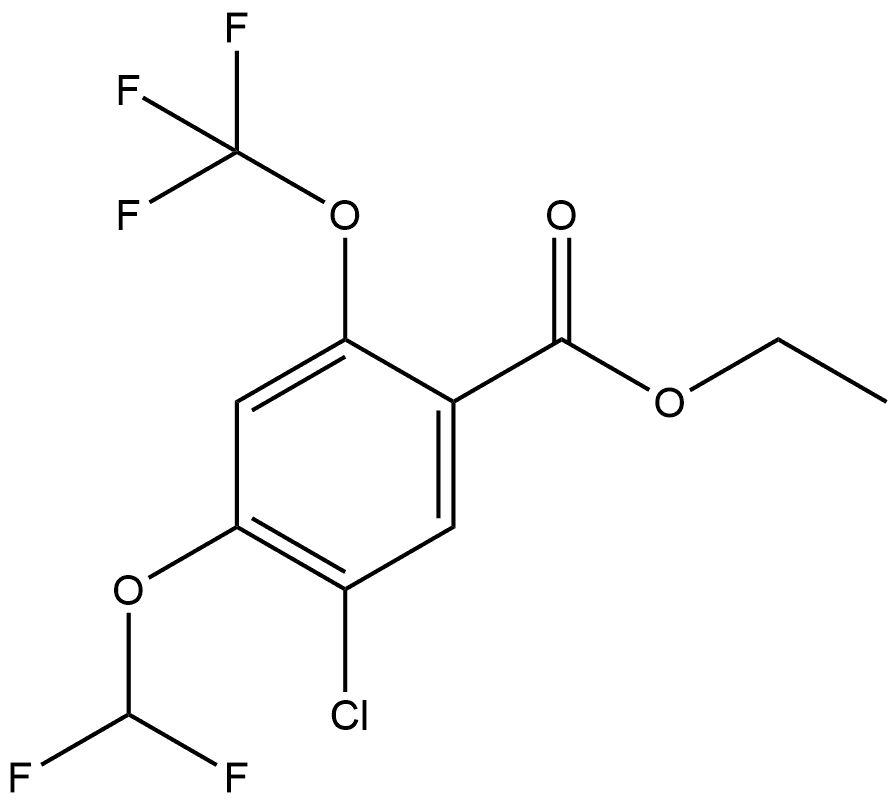 Ethyl 5-chloro-4-(difluoromethoxy)-2-(trifluoromethoxy)benzoate Structure