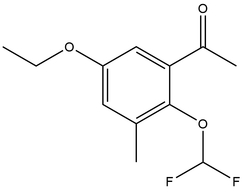 1-[2-(Difluoromethoxy)-5-ethoxy-3-methylphenyl]ethanone Structure