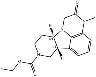 1H-?Pyrido[3',?4':4,?5]?pyrrolo[1,?2,?3-?de]?quinoxaline-?8(7H)?-?carboxylic acid, 2,?3,?6b,?9,?10,?10a-?hexahydro-?3-?methyl-?2-?oxo-?, ethyl ester, (6bR,?10aR)?-?rel- 구조식 이미지