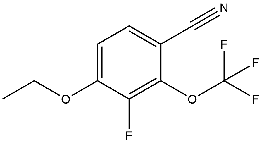 4-Ethoxy-3-fluoro-2-(trifluoromethoxy)benzonitrile Structure