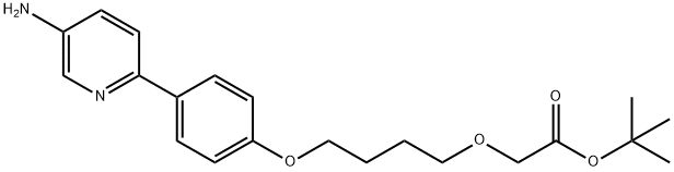 Acetic acid, 2-[4-[4-(5-amino-2-pyridinyl)phenoxy]butoxy]-, 1,1-dimethylethyl ester Structure