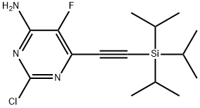 4-Pyrimidinamine, 2-chloro-5-fluoro-6-[2-[tris(1-methylethyl)silyl]ethynyl]- 구조식 이미지