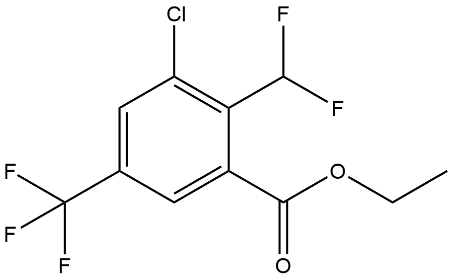 Ethyl 3-chloro-2-(difluoromethyl)-5-(trifluoromethyl)benzoate Structure