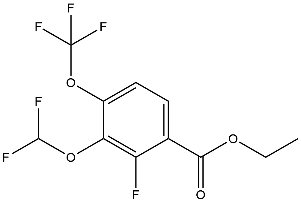 Ethyl 3-(difluoromethoxy)-2-fluoro-4-(trifluoromethoxy)benzoate 구조식 이미지