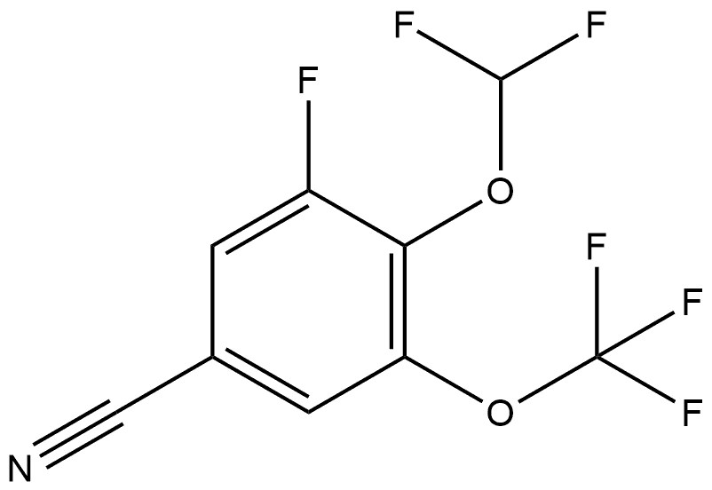 4-(Difluoromethoxy)-3-fluoro-5-(trifluoromethoxy)benzonitrile Structure