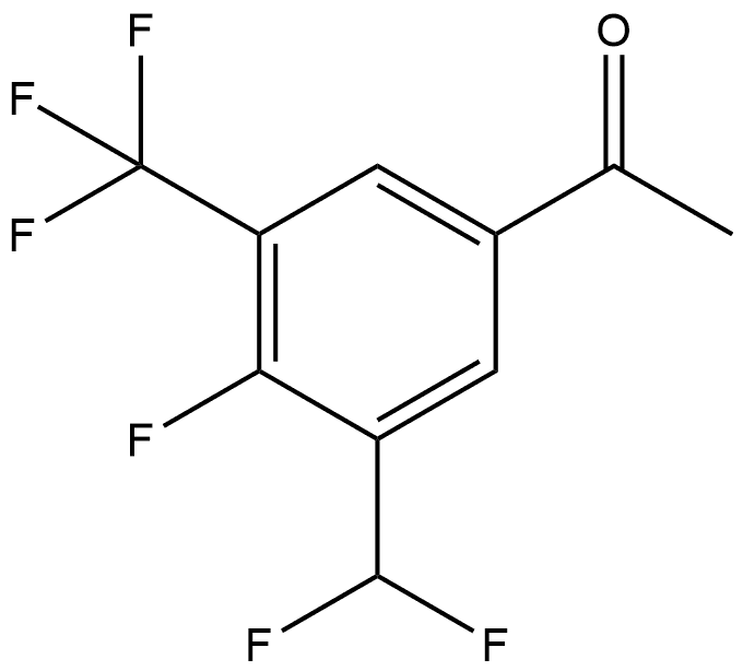 1-(3-(difluoromethyl)-4-fluoro-5-(trifluoromethyl)phenyl)ethan-1-one Structure