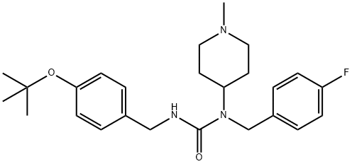 Urea, N'-[[4-(1,1-dimethylethoxy)phenyl]methyl]-N-[(4-fluorophenyl)methyl]-N-(1-methyl-4-piperidinyl)- Structure