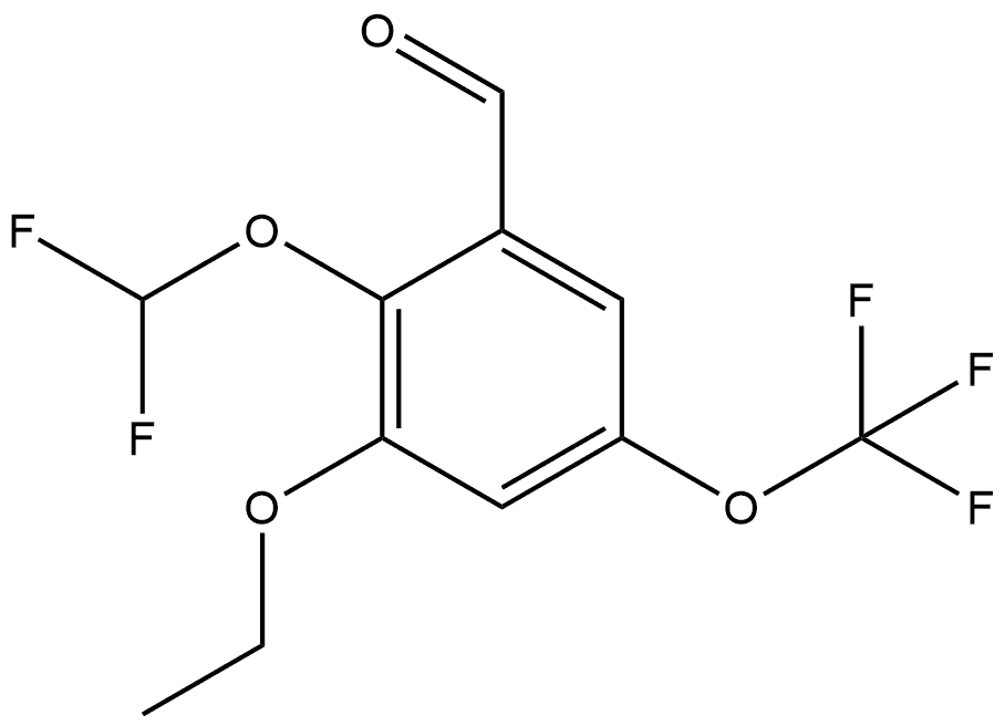 2-(Difluoromethoxy)-3-ethoxy-5-(trifluoromethoxy)benzaldehyde Structure