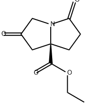 1H-Pyrrolizine-7a(5H)-carboxylic acid, tetrahydro-2,5-dioxo-, ethyl ester, (7aR)- Structure