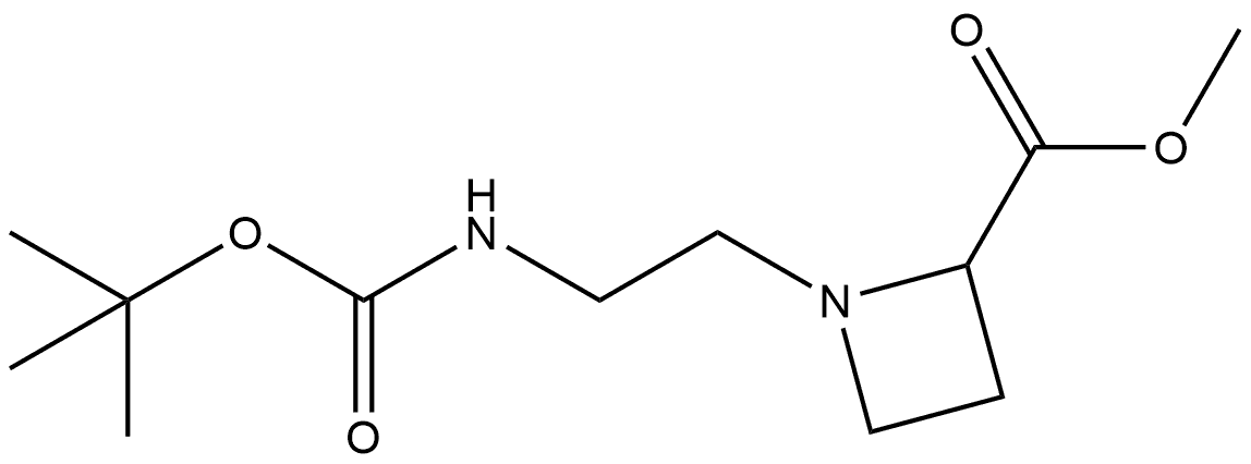 1-(2-tert-Butoxycarbonylamino-ethyl)-azetidine-2-carboxylic acid methyl ester Structure