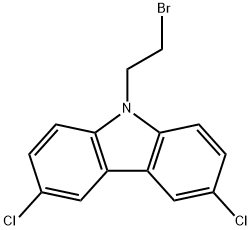 9H-Carbazole, 9-(2-bromoethyl)-3,6-dichloro- Structure