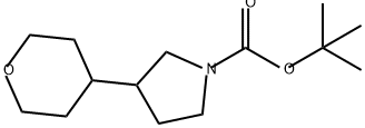 1-Pyrrolidinecarboxylic acid, 3-(tetrahydro-2H-pyran-4-yl)-, 1,1-dimethylethyl ester Structure