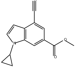 1H-Indole-6-carboxylic acid, 4-cyano-1-cyclopropyl-, methyl ester Structure