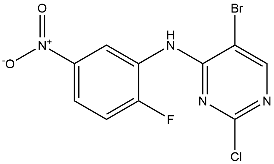 5-Bromo-2-chloro-N-(2-fluoro-5-nitrophenyl)pyrimidin-4-amine 구조식 이미지