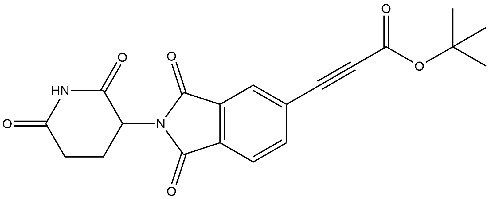 1,1-Dimethylethyl 3-[2-(2,6-dioxo-3-piperidinyl)-2,3-dihydro-1,3-dioxo-1H-isoindol-5-yl]-2-propynoate (ACI) 구조식 이미지