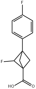 Bicyclo[1.1.1]pentane-1-carboxylic acid, 2-fluoro-3-(4-fluorophenyl)- 구조식 이미지