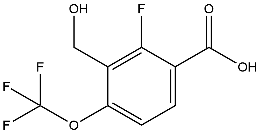 2-Fluoro-3-(hydroxymethyl)-4-(trifluoromethoxy)benzoic acid Structure