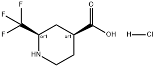 4-Piperidinecarboxylic acid, 2-(trifluoromethyl)-, hydrochloride (1:1), (2R,4S)-rel- Structure