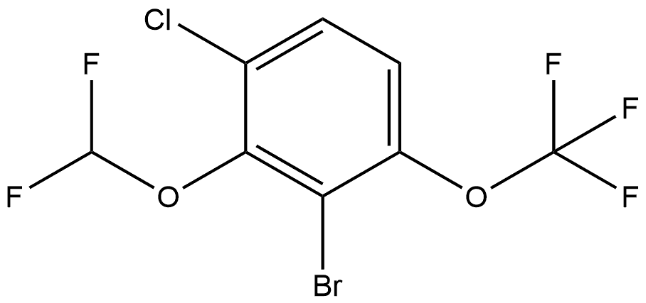 2-Bromo-4-chloro-3-(difluoromethoxy)-1-(trifluoromethoxy)benzene Structure