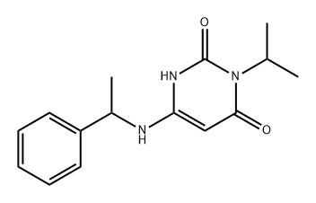 2,4(1H,3H)-Pyrimidinedione, 3-(1-methylethyl)-6-[(1-phenylethyl)amino]- Structure