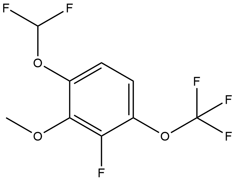 1-(Difluoromethoxy)-3-fluoro-2-methoxy-4-(trifluoromethoxy)benzene Structure