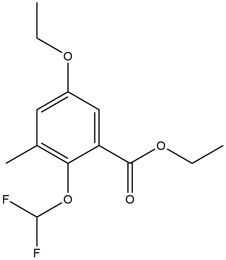 Ethyl 2-(difluoromethoxy)-5-ethoxy-3-methylbenzoate 구조식 이미지