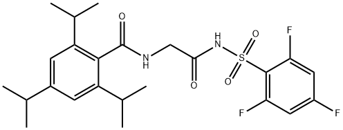 Benzamide, 2,4,6-tris(1-methylethyl)-N-[2-oxo-2-[[(2,4,6-trifluorophenyl)sulfonyl]amino]ethyl]- Structure