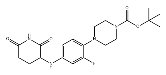 1-Piperazinecarboxylic acid, 4-[4-[(2,6-dioxo-3-piperidinyl)amino]-2-fluorophenyl]-, 1,1-dimethylethyl ester Structure