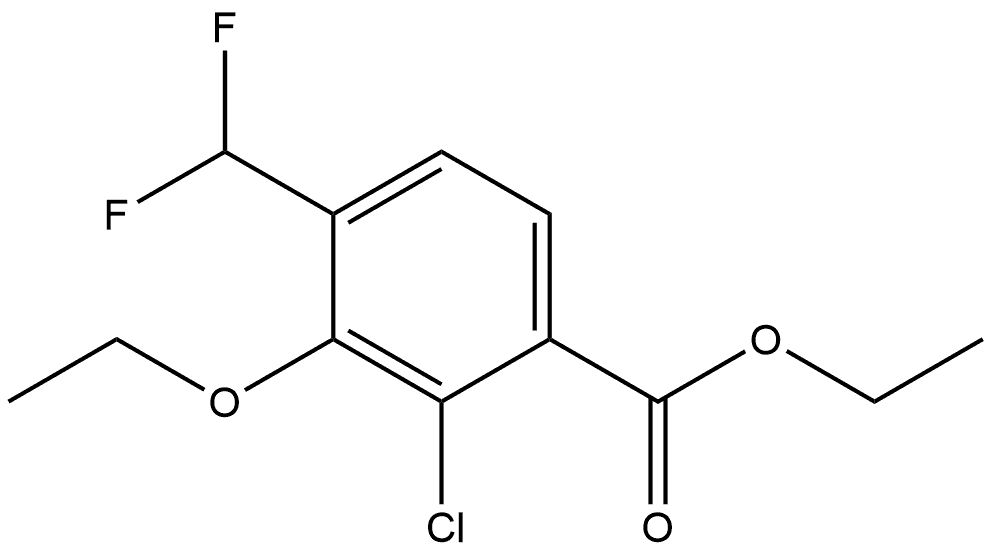 Ethyl 2-chloro-4-(difluoromethyl)-3-ethoxybenzoate Structure