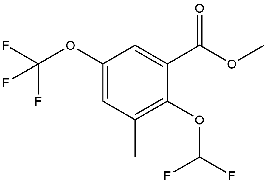 Methyl 2-(difluoromethoxy)-3-methyl-5-(trifluoromethoxy)benzoate Structure