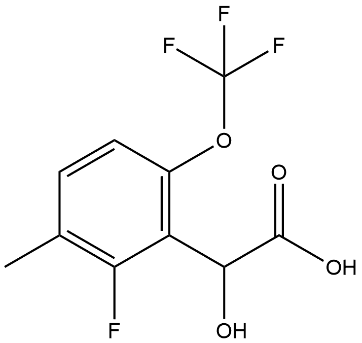 2-Fluoro-α-hydroxy-3-methyl-6-(trifluoromethoxy)benzeneacetic acid 구조식 이미지