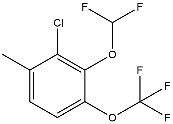 2-Chloro-3-(difluoromethoxy)-1-methyl-4-(trifluoromethoxy)benzene 구조식 이미지