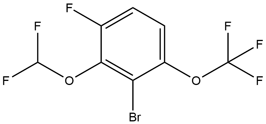 2-Bromo-3-(difluoromethoxy)-4-fluoro-1-(trifluoromethoxy)benzene Structure