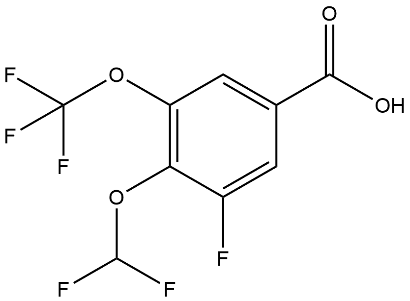 4-(Difluoromethoxy)-3-fluoro-5-(trifluoromethoxy)benzoic acid Structure