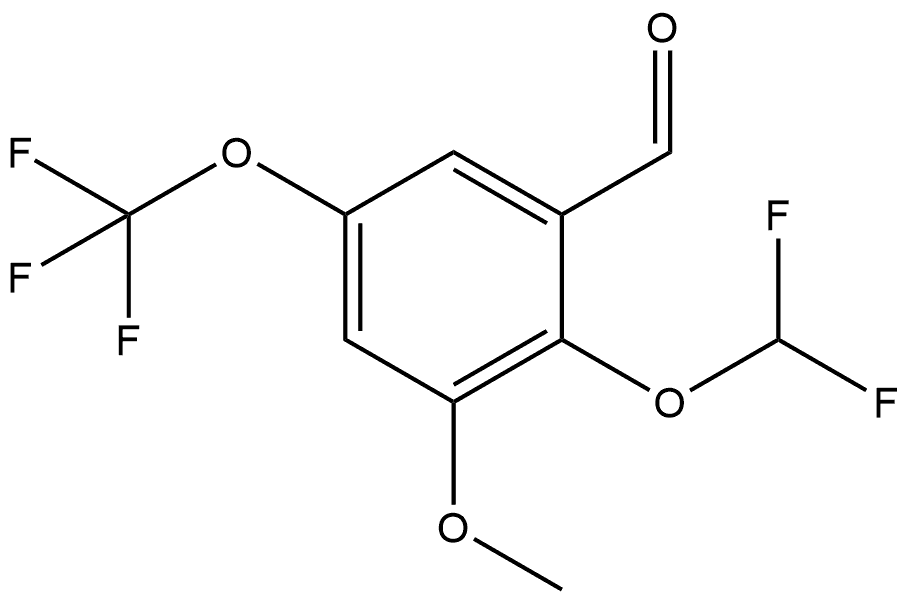 2-(Difluoromethoxy)-3-methoxy-5-(trifluoromethoxy)benzaldehyde Structure