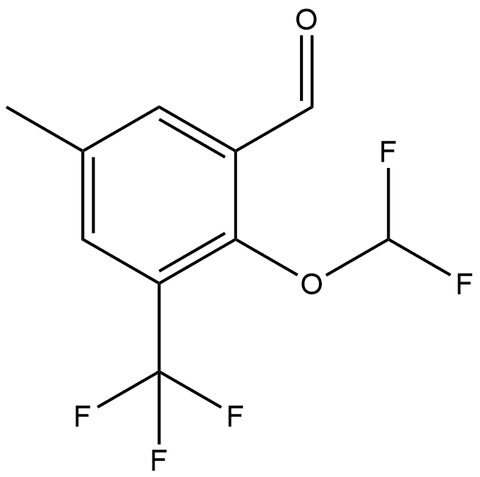 2-(Difluoromethoxy)-5-methyl-3-(trifluoromethyl)benzaldehyde Structure