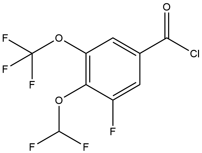 4-(Difluoromethoxy)-3-fluoro-5-(trifluoromethoxy)benzoyl chloride Structure