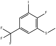 Benzene, 2-fluoro-1-iodo-3-(methylthio)-5-(trifluoromethyl)- Structure