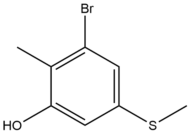 3-Bromo-2-methyl-5-(methylthio)phenol Structure