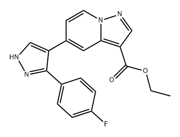 Pyrazolo[1,5-a]pyridine-3-carboxylic acid, 5-[3-(4-fluorophenyl)-1H-pyrazol-4-yl]-, ethyl ester Structure